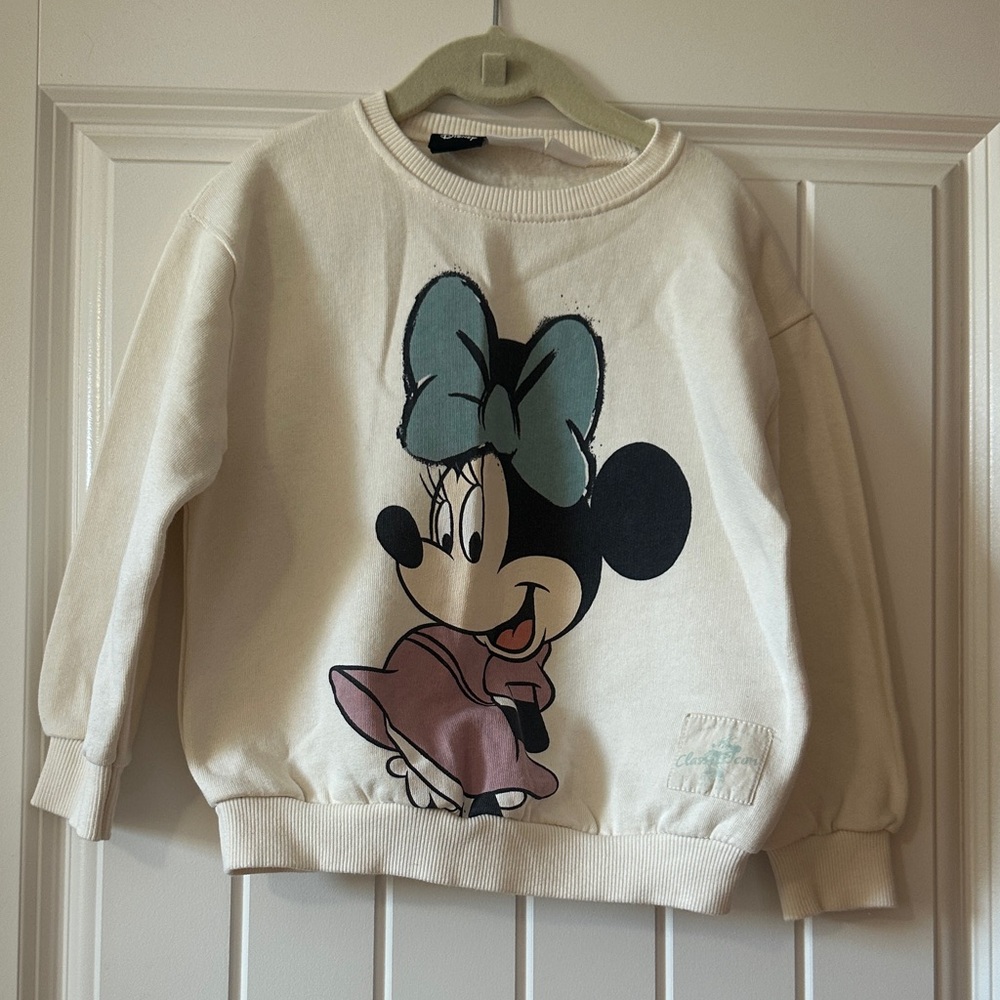 Zara Cream Sweatshirt with Minnie Mouse Graphic